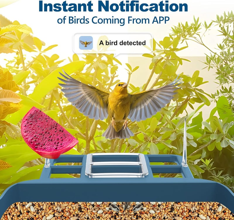 Vatjubi Bird Feeder with Camera,Smart Birdwatching Camera with Solar Powered,AI Identify Species,Instant Notifications,FHD Live View,Auto Record Video in Backyard,Ideal Gifts for Family and Bird Lovers - Image 3